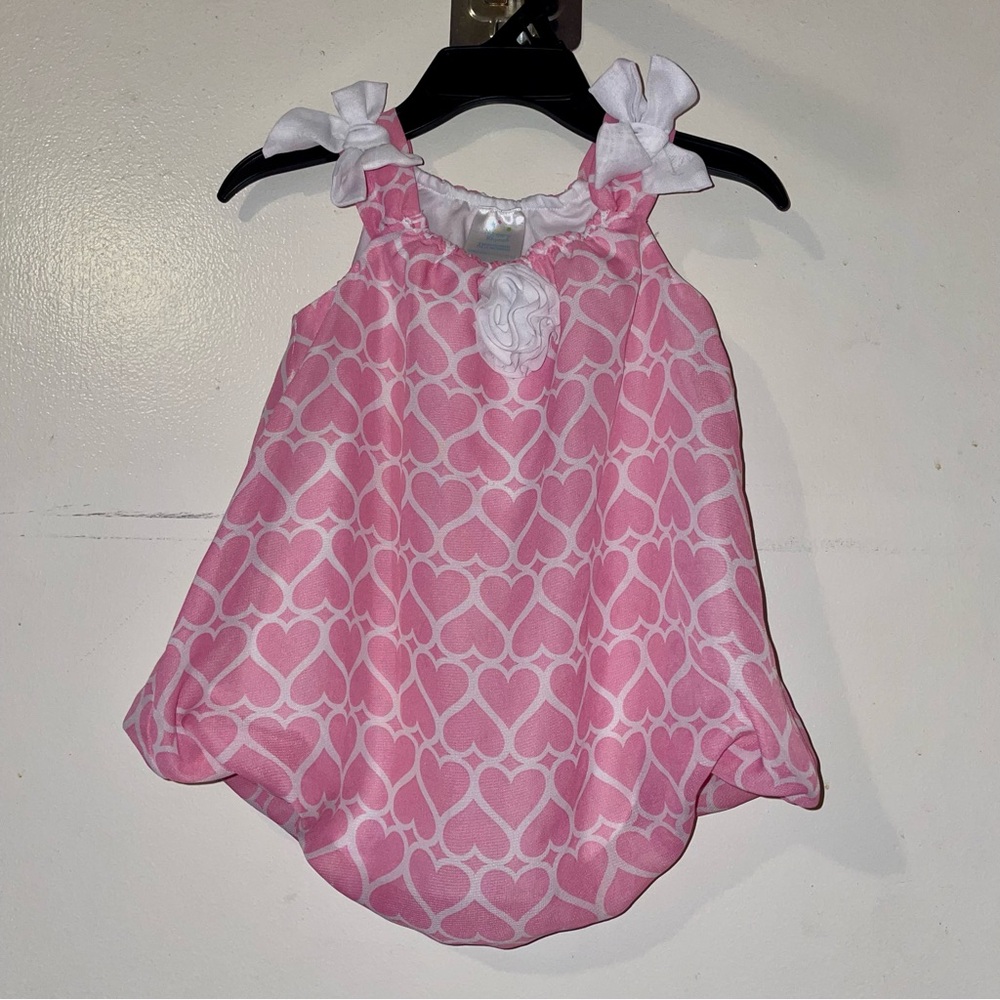 Nursery Rhyme Pink and White Baby Dress